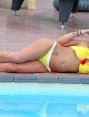 Danniella Westbrook in Bikini at a Pool in Spain