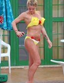 Danniella Westbrook in Bikini at a Pool in Spain