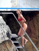 Elsa Hosk Booty in Red Bikini in Antibes