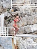 Elsa Hosk Booty in Red Bikini in Antibes