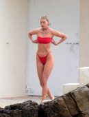 Elsa Hosk Booty in Red Bikini in Antibes