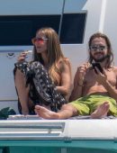 Heidi Klum in Bikini on a Boat in Cannes