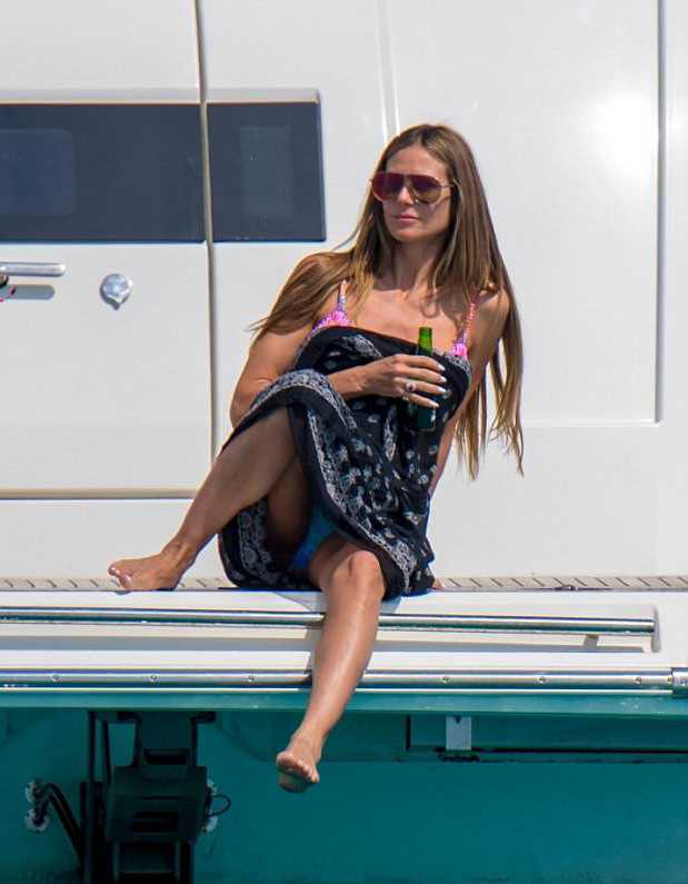 Heidi Klum in Bikini on a Boat in Cannes