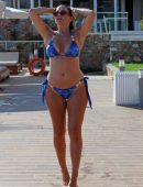 Imogen Thomas in Blue Bikini at a Pool in Magnisia