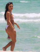 Kelsie Jean Smeby in White Bikini at Miami Beach