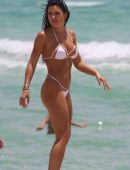 Kelsie Jean Smeby in White Bikini at Miami Beach