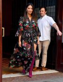 Olivia Munn in Floral Dress Out in NYC