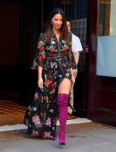 Olivia Munn in Floral Dress Out in NYC