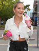Rita Ora Cleavage Candids in Manchester