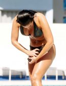 Tulisa Contostavlos in Bikini at a Pool in Los Angeles