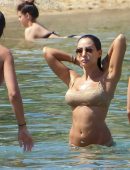 Amy Jackson in Bikini at the Beach in Mykonos