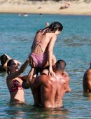 Amy Jackson in Bikini at the Beach in Mykonos