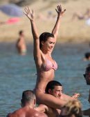 Amy Jackson in Bikini at the Beach in Mykonos