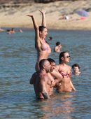 Amy Jackson in Bikini at the Beach in Mykonos
