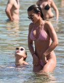 Amy Jackson in Bikini at the Beach in Mykonos