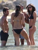 Amy Jackson and Kimberley Garner in Bikini at the Beach in Mykonos, Greece