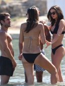 Amy Jackson and Kimberley Garner in Bikini at the Beach in Mykonos, Greece