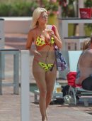 Ashley James in Bikini at a Pool in Ibiza