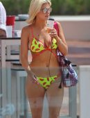 Ashley James in Bikini at a Pool in Ibiza