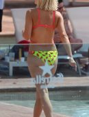 Ashley James in Bikini at a Pool in Ibiza