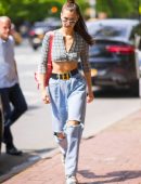 Bella Hadid Underboobs at Bar Pitti in NYC