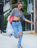 Bella Hadid Underboobs at Bar Pitti in NYC