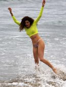 Blanca Blanco Pokies in Bikini at the Beach in Malibu