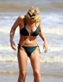Danniella Westbrook in Green Bikini at the Beach in Frinton-on-Sea