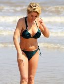 Danniella Westbrook in Green Bikini at the Beach in Frinton-on-Sea