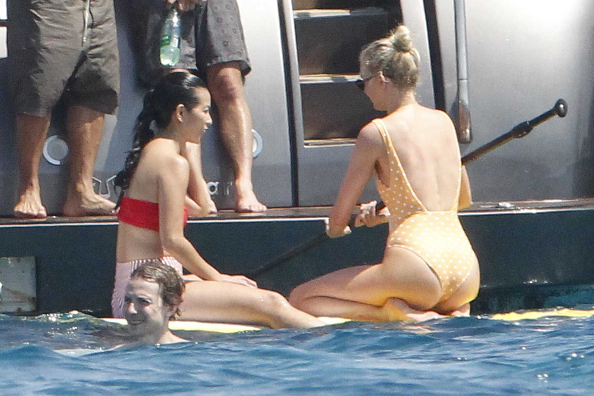 Elsa Hosk in Swimsuit on a Boat in Formentera