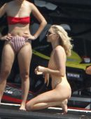 Elsa Hosk in Swimsuit on a Boat in Formentera