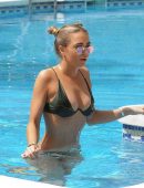 Georgia Harrison in Bikini at the Pool in Marbella, Spain
