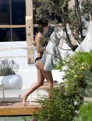Georgia May Foote in Bikini at a Pool in Mykonos