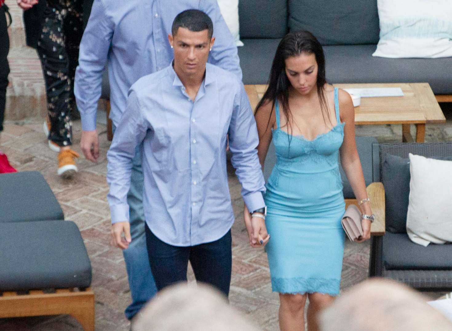 Georgina Rodriguez and Cristiano Ronaldo Out Holding Hands in Malaga