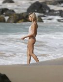 Hailey Baldwin at a Beach in Hawaii for Photoshoot
