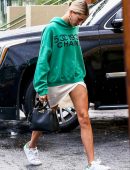 Hailey Baldwin Upskirt Candids in Miami