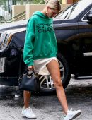 Hailey Baldwin Upskirt Candids in Miami