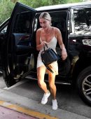 Hailey Baldwin Upskirt Candids in Miami