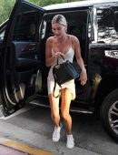 Hailey Baldwin Upskirt Candids in Miami