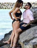Jessica Hayes in Black Bikini at the Beach in Cape Verde