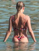 Kimberley Garner in Bikini at the Beach in Mykonos