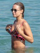 Kimberley Garner in Bikini at the Beach in Mykonos