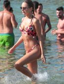 Kimberley Garner in Bikini at the Beach in Mykonos
