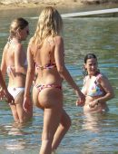 Kimberley Garner in Bikini at the Beach in Mykonos