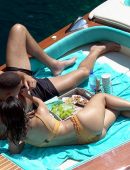 Kourtney Kardashian Booty in Bikini on a Boat in Capri
