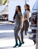 Kylie Jenner and Kim Kardashian Booty, Photoshoot Candids in Calabasas