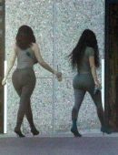 Kylie Jenner and Kim Kardashian Booty, Photoshoot Candids in Calabasas