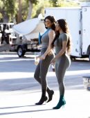 Kylie Jenner and Kim Kardashian Booty, Photoshoot Candids in Calabasas