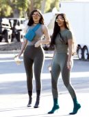 Kylie Jenner and Kim Kardashian Booty, Photoshoot Candids in Calabasas