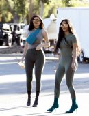 Kylie Jenner and Kim Kardashian Booty, Photoshoot Candids in Calabasas